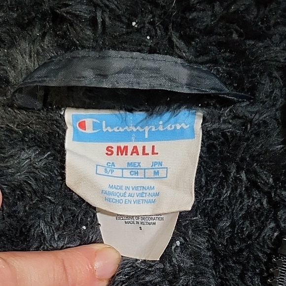 Champion Black Hooded Trench Coat Sylye Vintage Coat. 90s - Picture 11 of 12